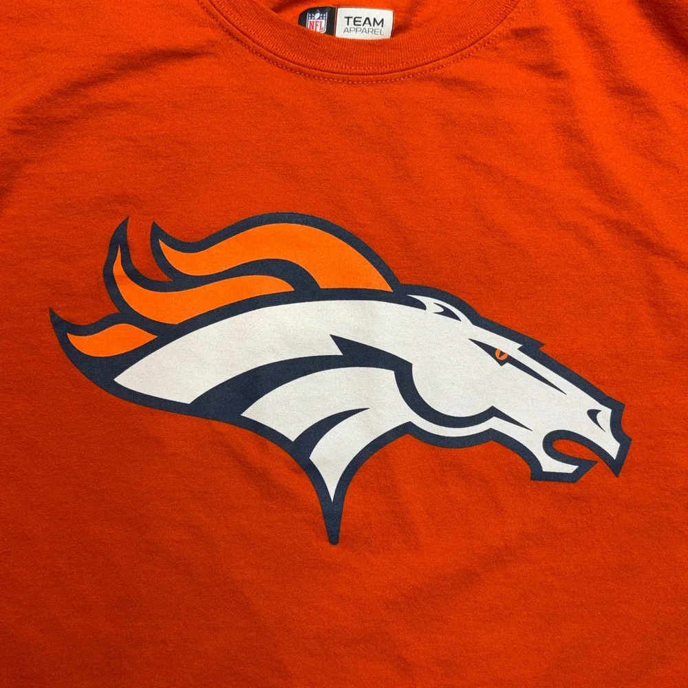 NFL Denver Broncos T-Shirt & Scarf Bundle‎ Mens XL Orange Good Long Sleeve Knit